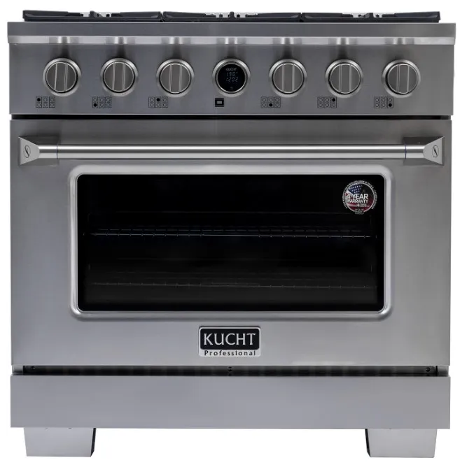 Kucht Professional KX Series 36" Stainless Steel Pro Style Dual Fuel Range with Kucht Horus Thermost